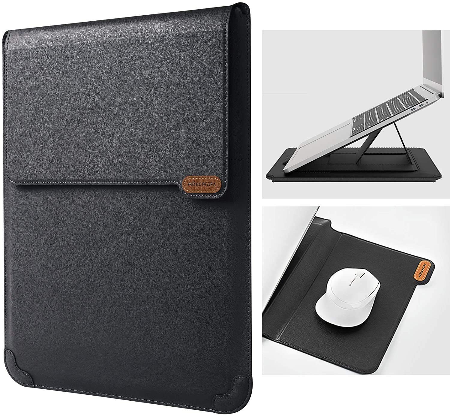 Nillkin 15.6 Inch Shockproof Laptop Sleeve with Adjustable Stand & Built-in Mouse Pad - Compatible with MacBook Pro 16
