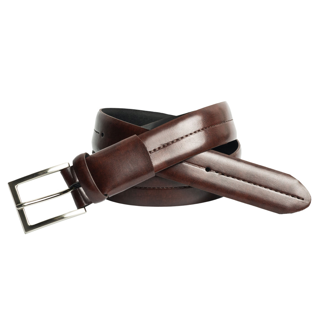 35mm Center Groove & Stitch Dress Belt - Style 10820 - Perfect for Formal Wear, Office Attire & Special Occasions