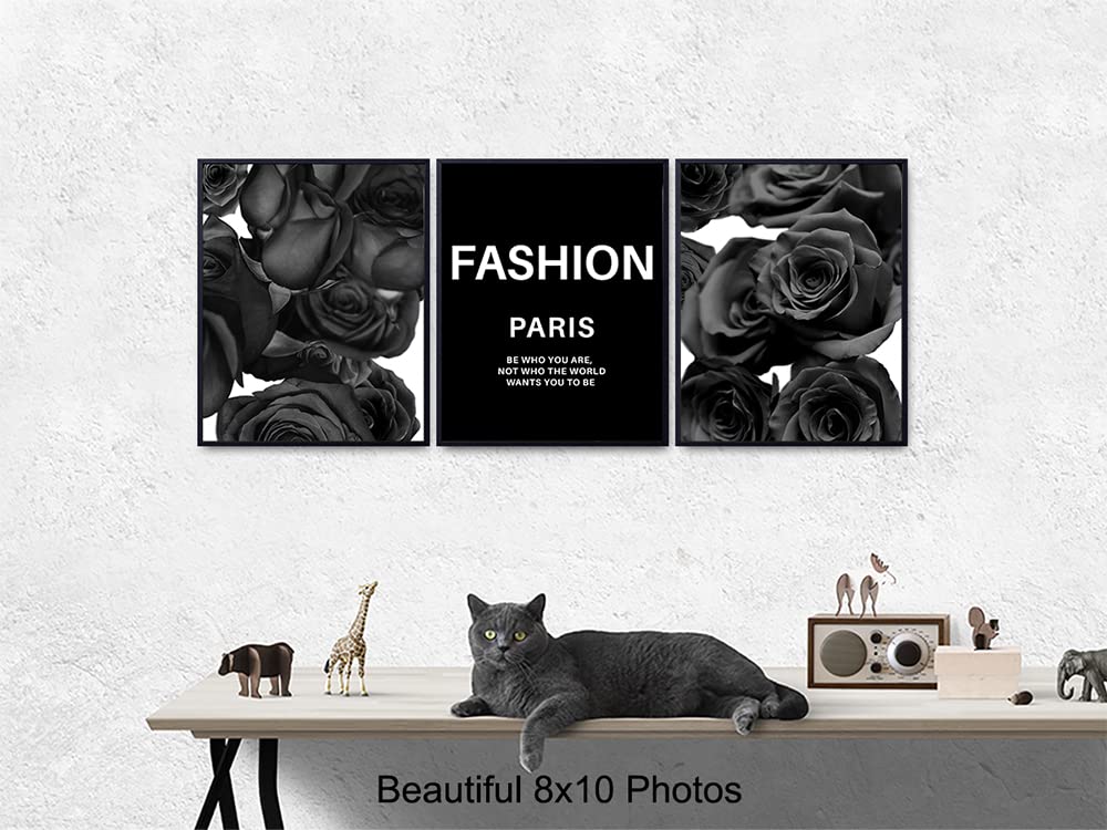 Fashion Quote Wall Art Set - Glam Designer Artwork Prints for Home Decor, Bedroom, Living Room, Bathroom & Office | Luxury Gift for Women & Fashionistas | Elegant Black Couture Design - Perfect for Modern Interiors & Fashion-Inspired Spaces
