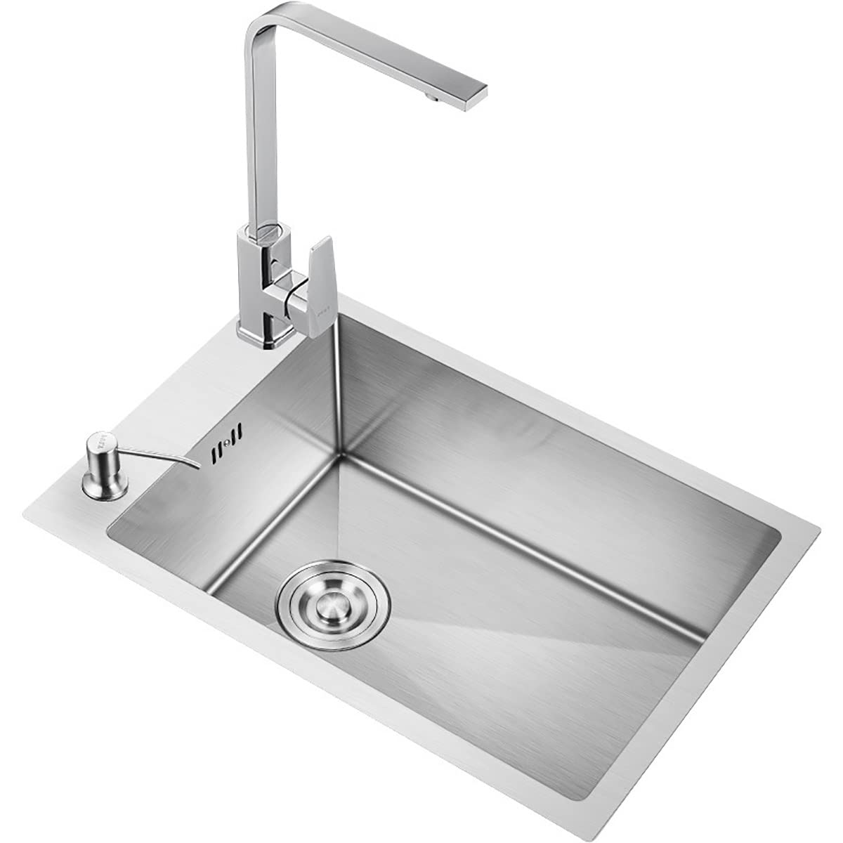 Stainless Steel Undermount Kitchen Sink - Single Bowl Design with Drain Accessories, 46x28cm Silver Bar Sink for Bathroom & Home Kitchen Use