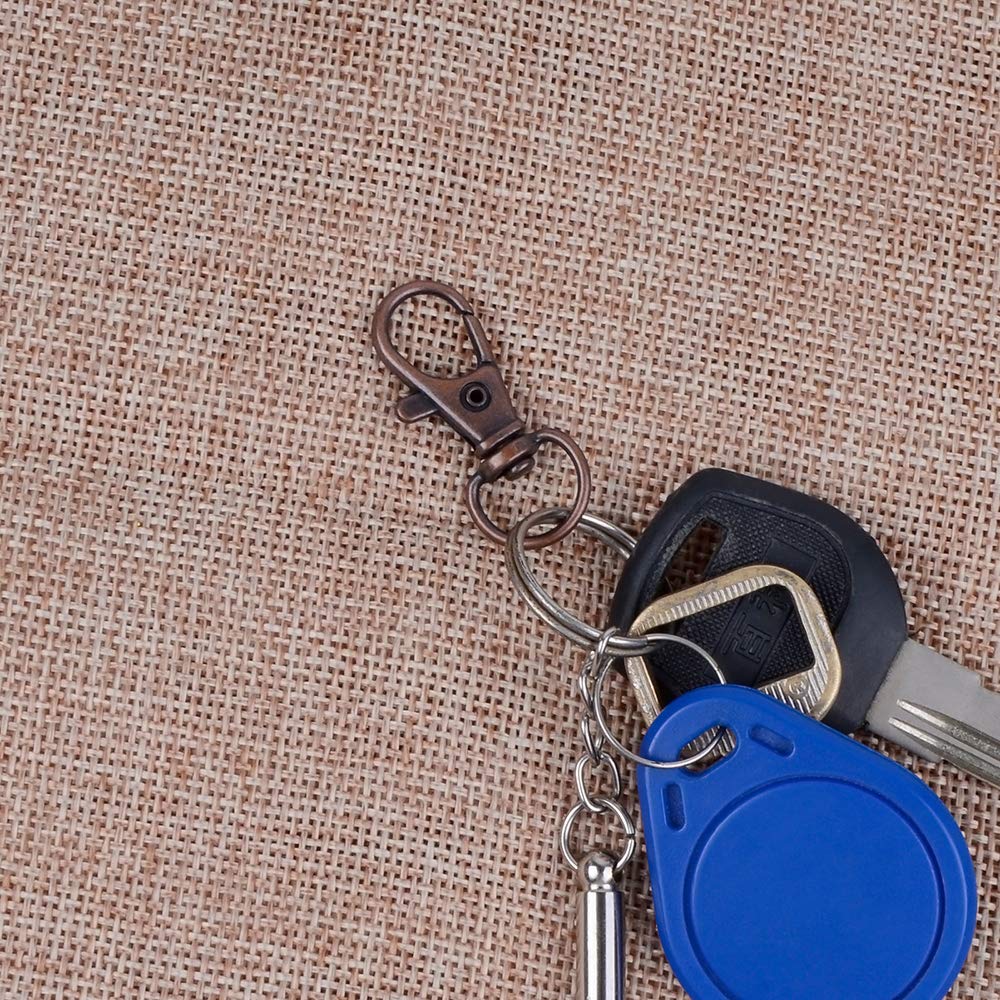 100PCS Metal Swivel Lobster Claw Clasps with Key Rings - Durable Keychain Hooks for DIY Jewelry Making, Craft Projects, Lanyards & Keychains - Perfect for Home Organization, Gift Packaging & Accessories