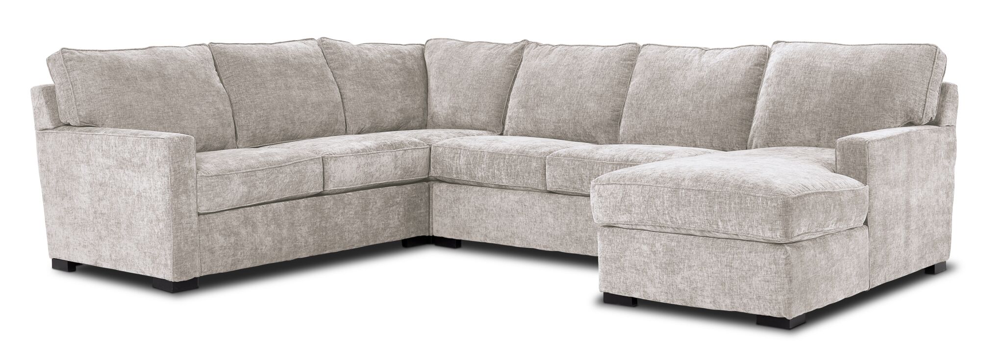 Charlotte 4-Piece Sectional Sofa with Right-Facing Chaise Lounge - Modern L-Shaped Living Room Furniture for Small Spaces | Perfect for Apartments, Family Gatherings & Movie Nights