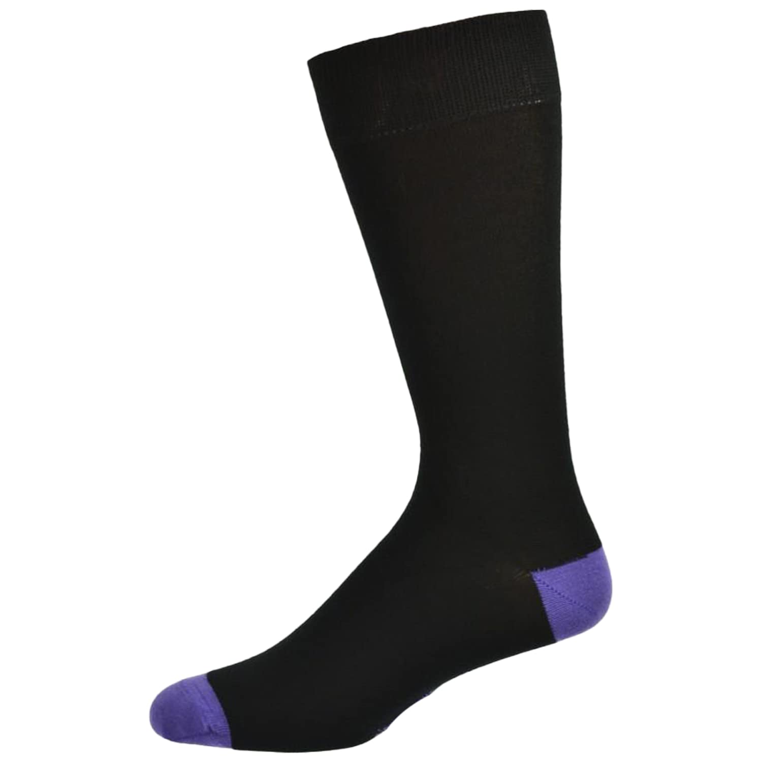 Premium Men's Dress Socks - Lightweight Rayon Bamboo Fabric with Contrast Heel & Toe - Comfortable Formal & Business Socks for Office, Wedding & Dress Occasions