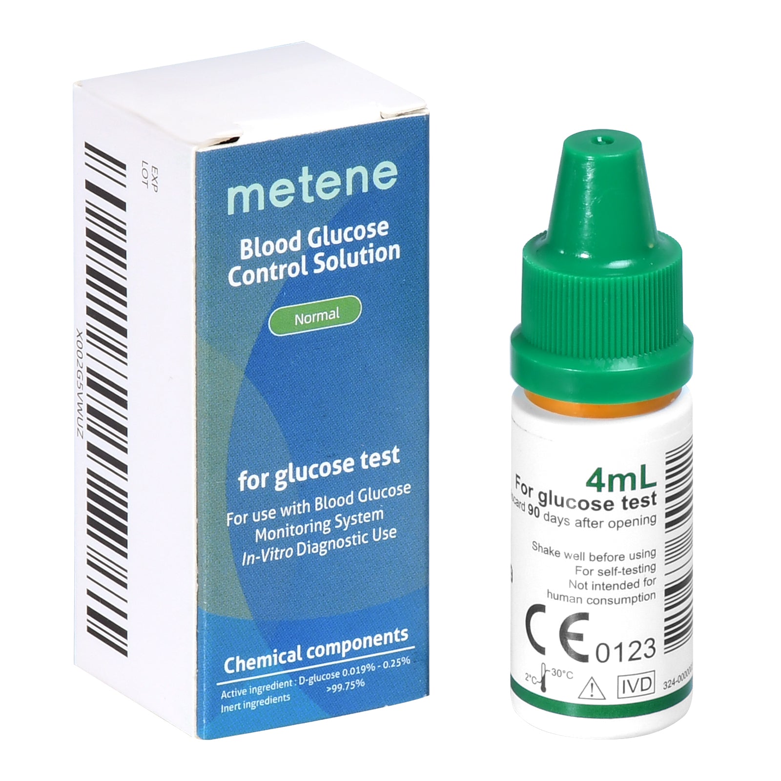 Metene TD 4116 Blood Glucose Control Solution Level 2 - 3 Bottles (10mL Each) for Accurate Diabetes Testing - Compatible with Metene TD 4116 Glucose Meter - Perfect for Home Use & Travel Diabetic Care