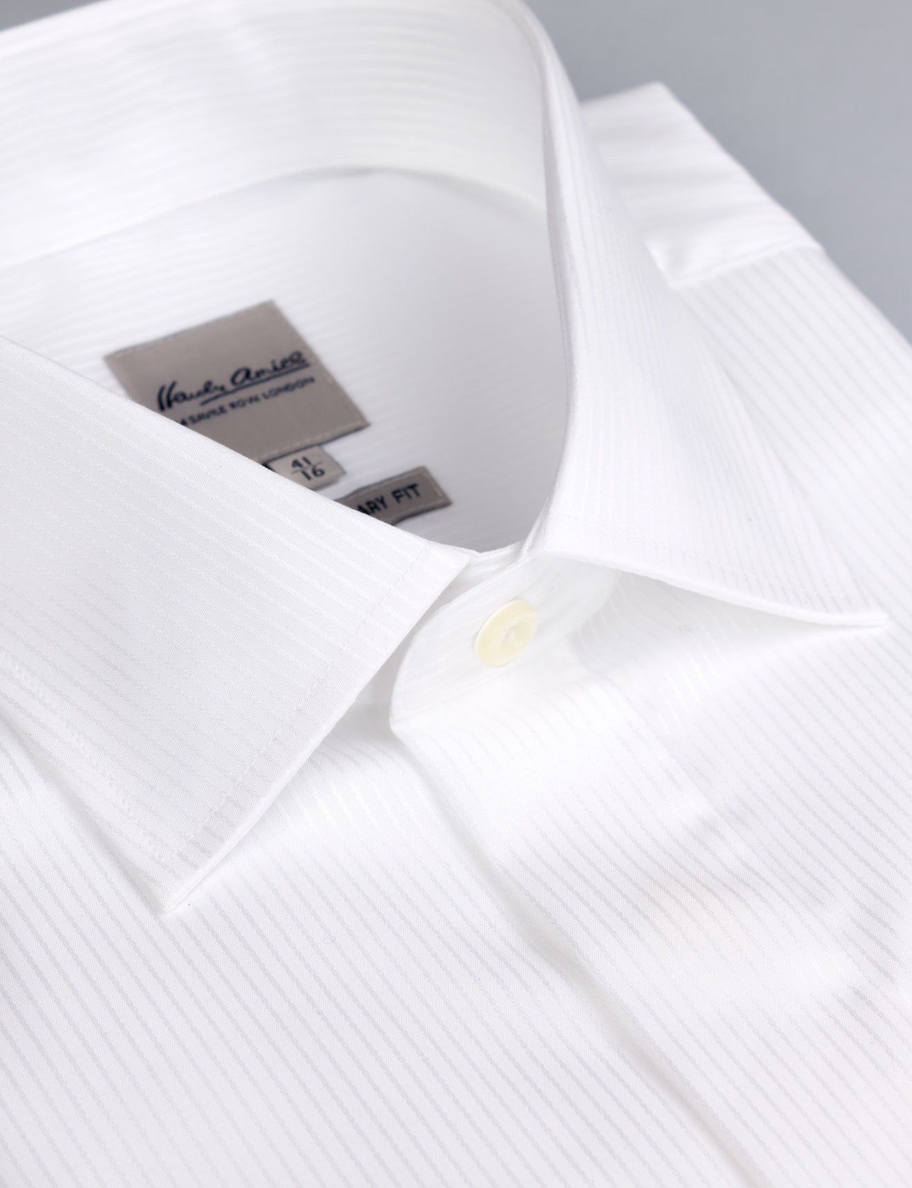 White Satin Stripe Dress Shirt for Men - Contemporary Fit Formal Wear - Perfect for Weddings, Business Meetings & Special Occasions