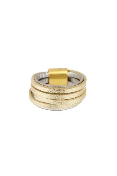 Elegant Two-Tone Metallic Ring for Women - Gold & Silver Stackable Band Jewelry - Perfect for Everyday Wear, Gift Giving & Special Occasions