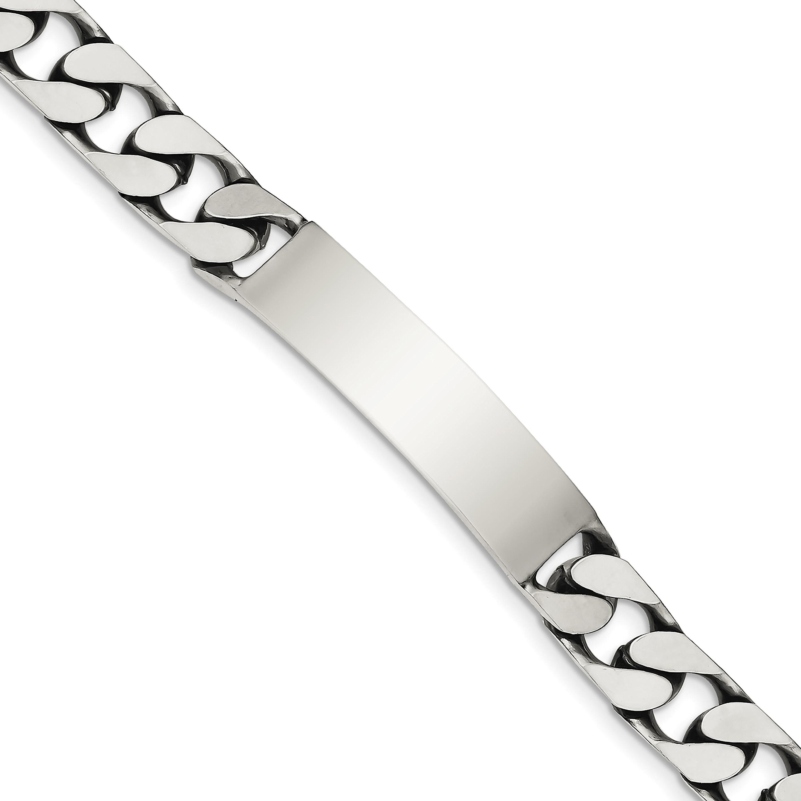 FindingKing Sterling Silver Curb ID Bracelet 7.5