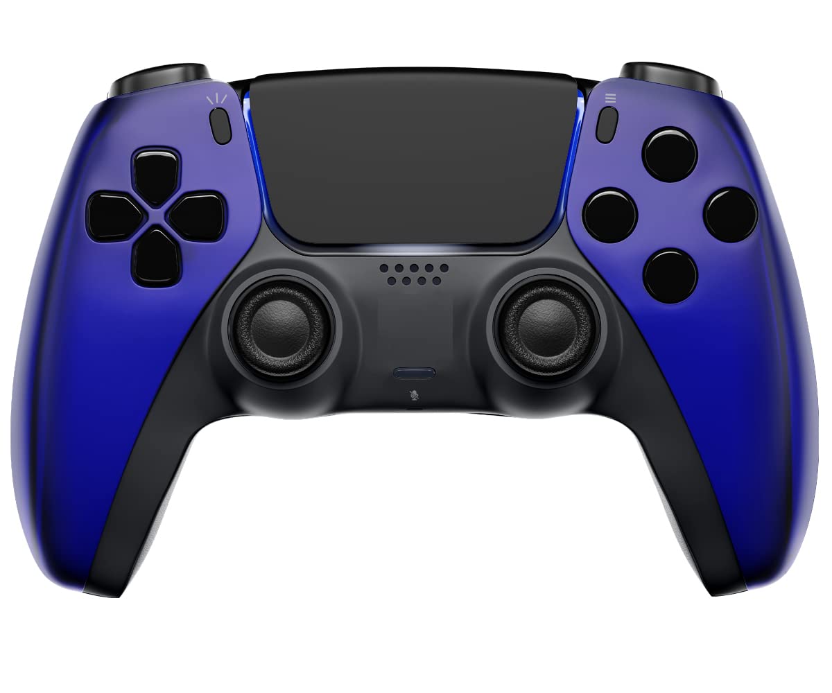 Wireless PS5 Controller with Exclusive Designs - Compatible with PlayStation 5 & PC - Premium Gaming Gift for Christmas - Made in USA Chrome Blue - Perfect for Competitive Gaming & Casual Play