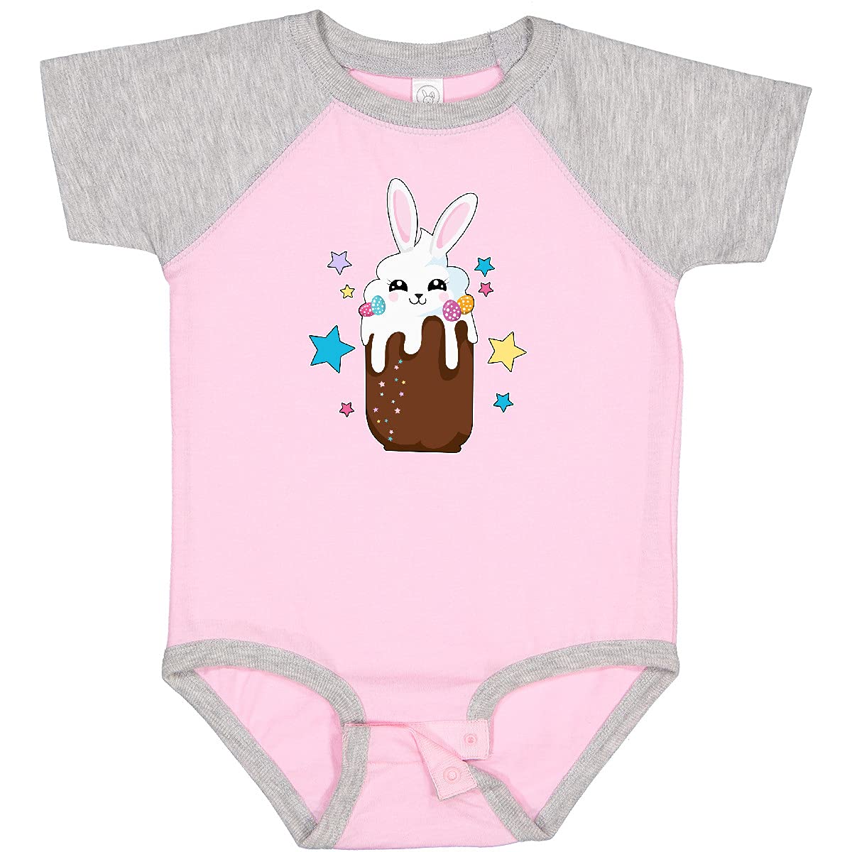 Inktastic Easter Chocolate Bunny with Stars Baby Bodysuit - Cute Holiday Outfit for Infants & Toddlers - Perfect for Easter Celebrations, Photo Shoots & Family Gatherings
