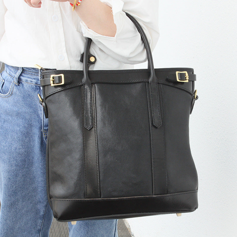 Premium Italian Leather Work Tote Bag for Women - Professional Office Briefcase & Laptop Bag - Stylish Business Handbag for Commuting, Meetings & Travel