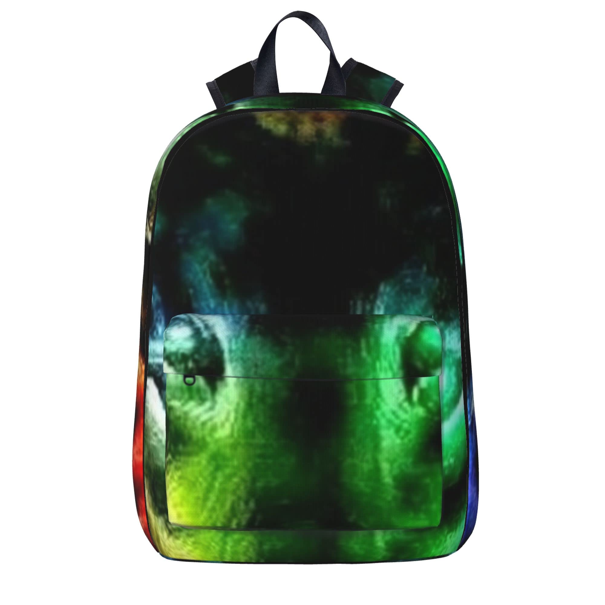 JZDACH Fashion Laptop Backpack for College & School - Lightweight Travel Hiking Backpack for Men & Women - Waterproof Casual Rucksack with USB Charging Port - Perfect for Work, Study & Outdoor Adventures (Wolf Colorful Fire Splashes Design)