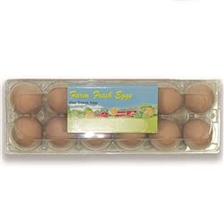 100 Pack Plastic Egg Cartons - 12 Egg Capacity, Durable Flat Top Labeled Ovotherm Containers for Fresh Egg Storage & Transport | Ideal for Farmers Markets, Grocery Stores & Home Kitchen Use | Perfect for Farm Fresh Eggs, Farmers Market Sales & Refrigerator Organization