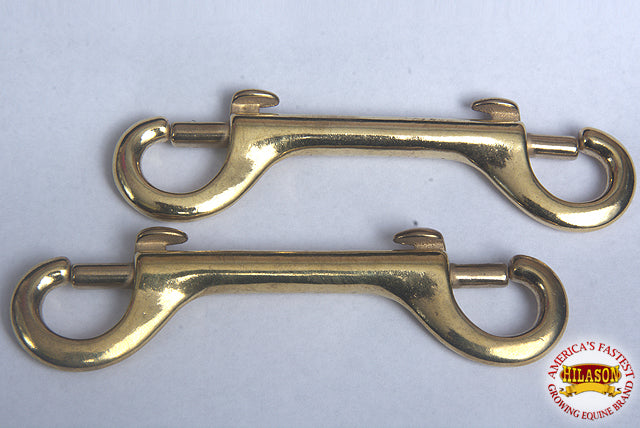 4 Pack Solid Brass Double End Snap Hook for Horse Tack - Durable Hardware for Bridles, Saddles, and Leather Straps - Perfect for Equestrian Gear and DIY Leather Crafting
