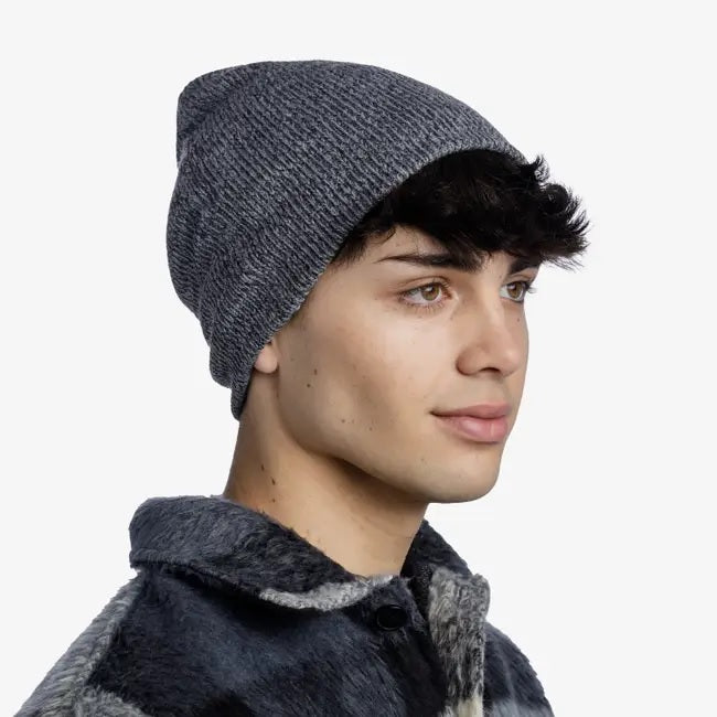 BUFF Knit Hat - Warm Grey Melange Beanie for Men & Women - Perfect for Winter, Skiing, and Outdoor Activities