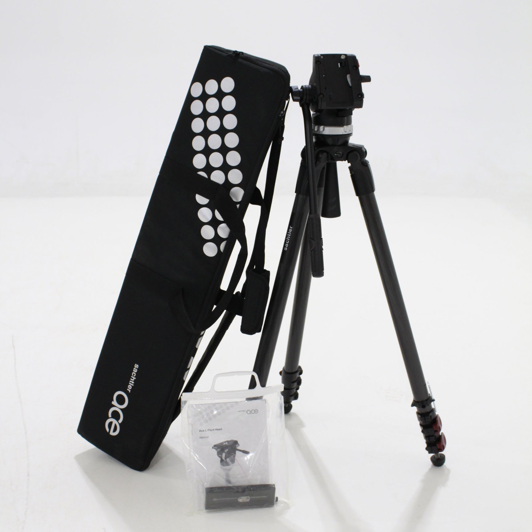Used Sachtler TT75/2 CF Tripod with Sachtler Ace L Fluid Head & Case - Professional Video Support for Filmmaking, Photography, and Broadcast Production