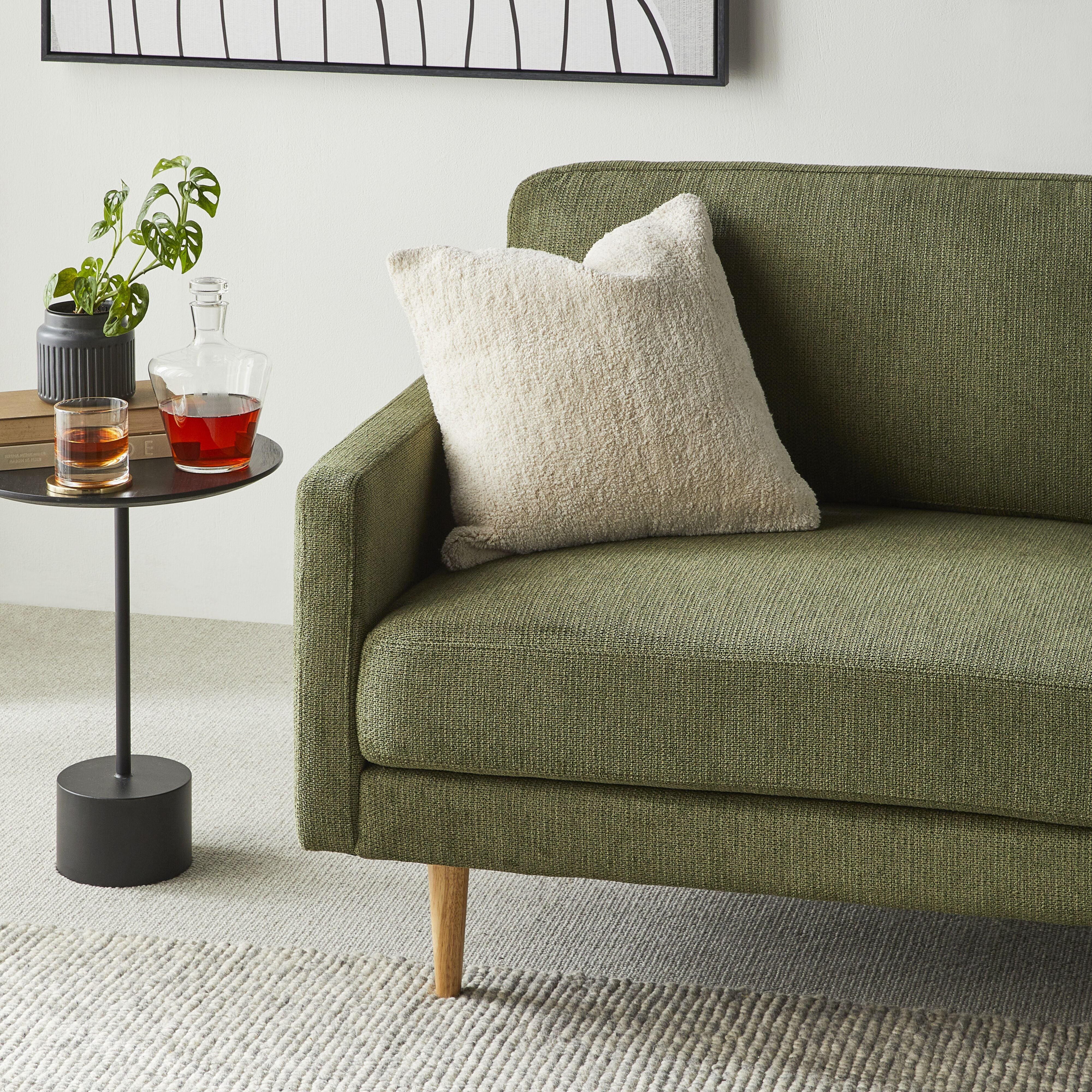 Boden 3-Seater Sofa in Sorrento Olive Green - Modern Living Room Furniture for Small Spaces & Apartments | Comfortable Couch for Relaxing, Entertaining & Family Gatherings
