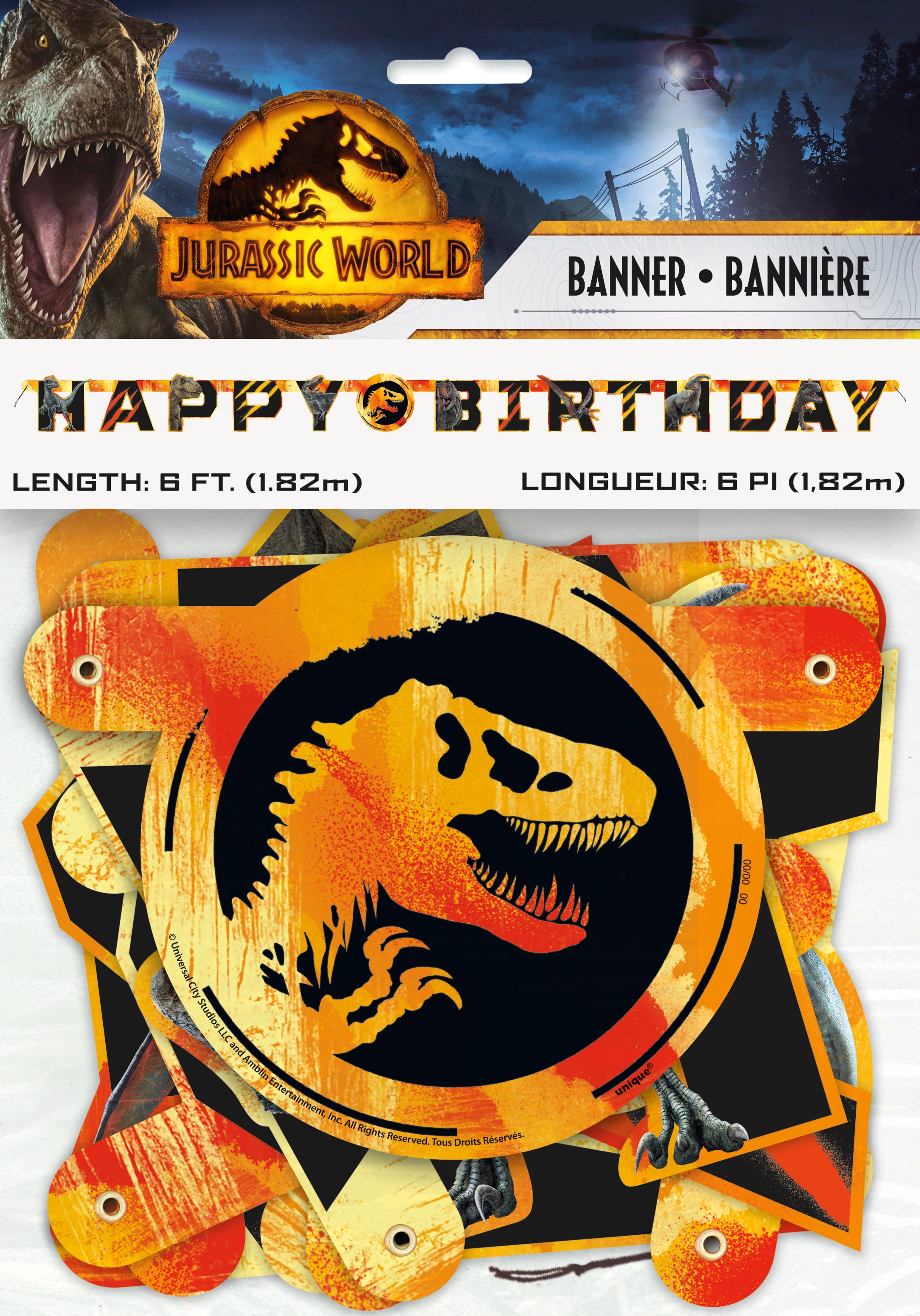 Large Jurassic World 3 Joint Banner - Premium Dinosaur Themed Party Decorations for Birthday, Movie Night & Themed Events