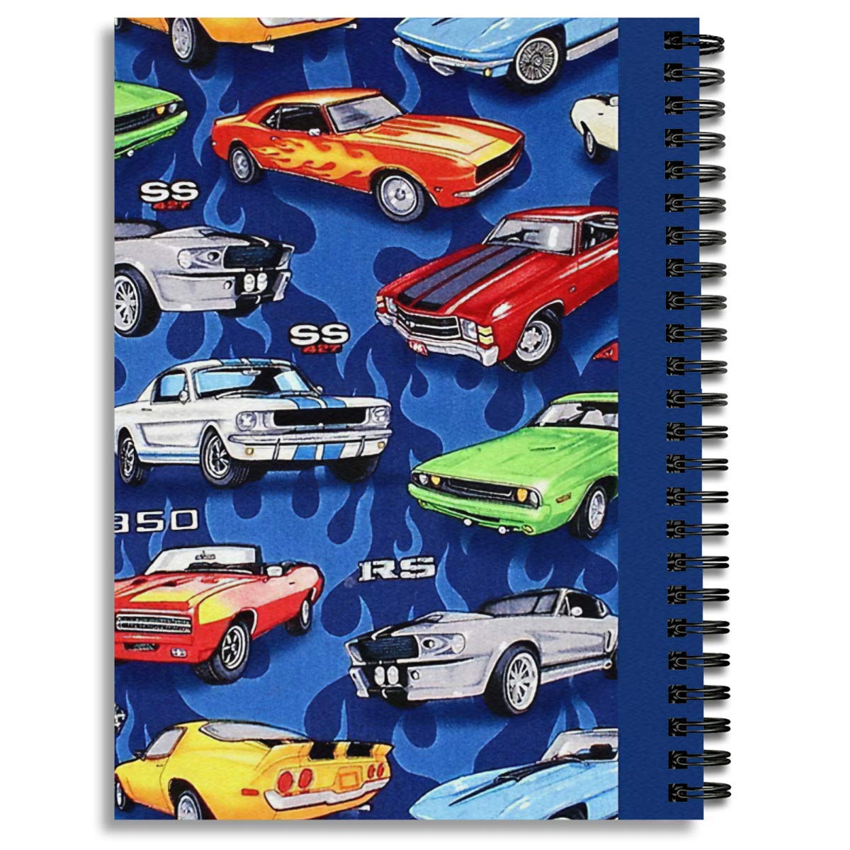 Premium Spiral Notebook with Auto Sports Muscle Cars Design - Thick Handwriting Paper for Journaling, Note Taking & School Supplies | Perfect for Students, Office Work & Creative Writing