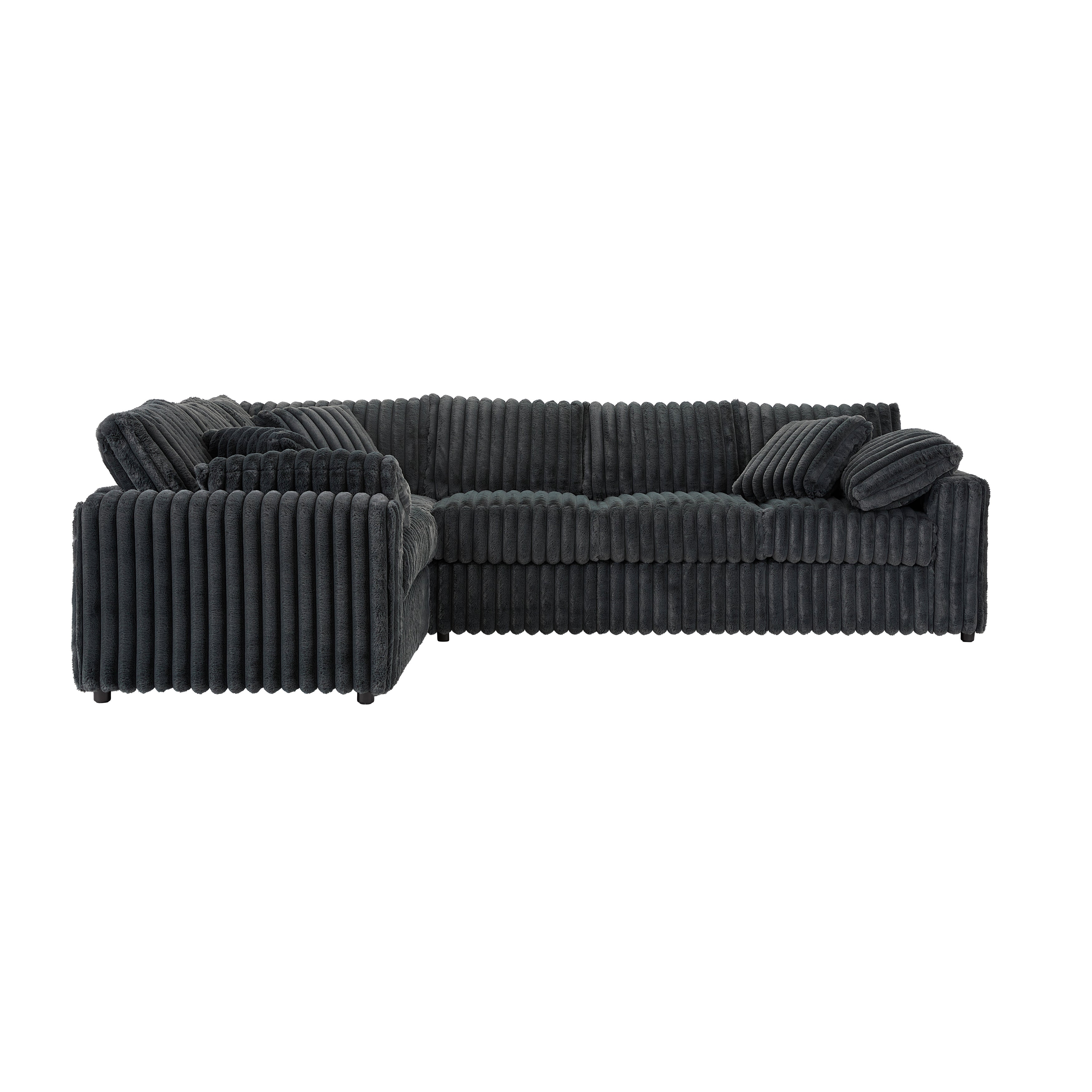 Roundhill Furniture Belvoir L-Shaped Sectional Sofa - Modern Living Room Couch for Small Spaces, Comfortable Upholstered Fabric Sofa Set with Chaise Lounge | Perfect for Apartments, Condos, and Cozy Family Rooms