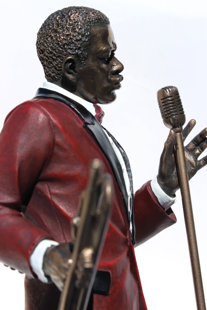 African American Jazz Band Male Singer with Trumpet - Cold Cast Bronze Statue Figurine 11.6 Inch Tall - Perfect for Music Lovers, Jazz Decor, and Collector's Display