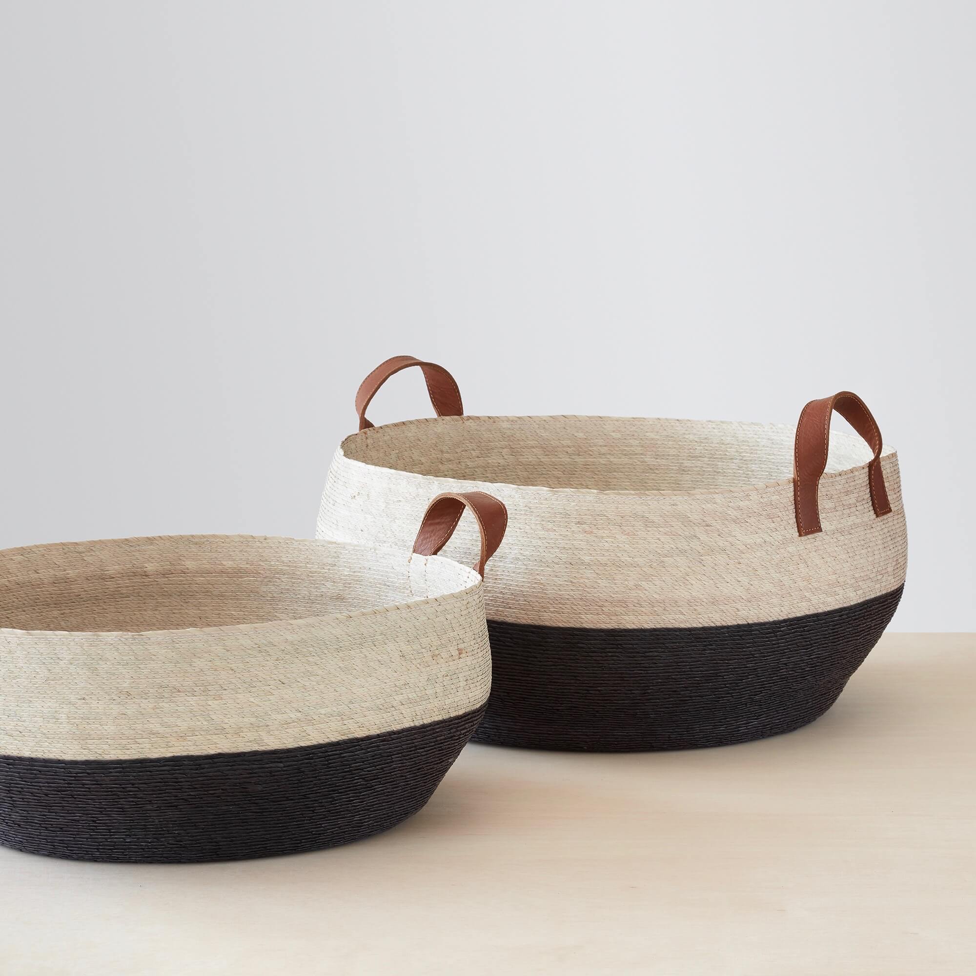 Stylish Mercado Floor Baskets - Woven Storage Baskets for Home Organization | Perfect for Living Room, Bedroom & Nursery Decor