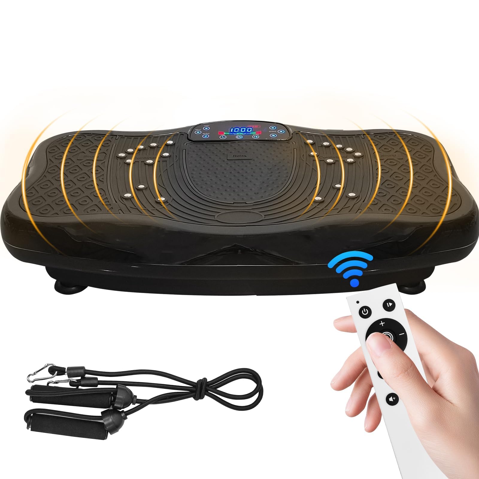 XXL 660LBS Vibration Plate Exercise Machine for Weight Loss & Full Body Workout - Heavy Duty Vibration Fitness Platform for Home Gym Training - Fat Burning & Body Shaping Equipment for Women & Men (Black) - Perfect for Home Fitness, Muscle Recovery & Cellulite Reduction