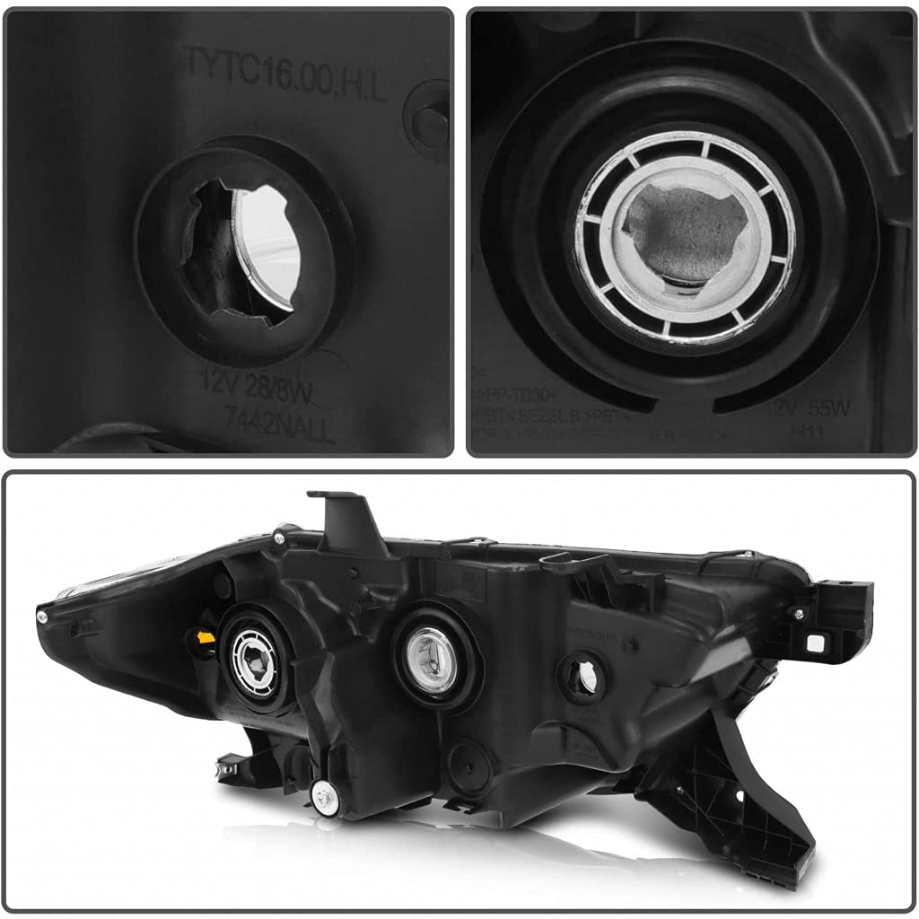 2016-2017 Toyota Tacoma Headlights Pair - Driver & Passenger Side with Chrome Bezel (TO2502242 TO2503242) Replacement for 81150-04250 81110-04250 - Perfect for Off-Roading & Night Driving