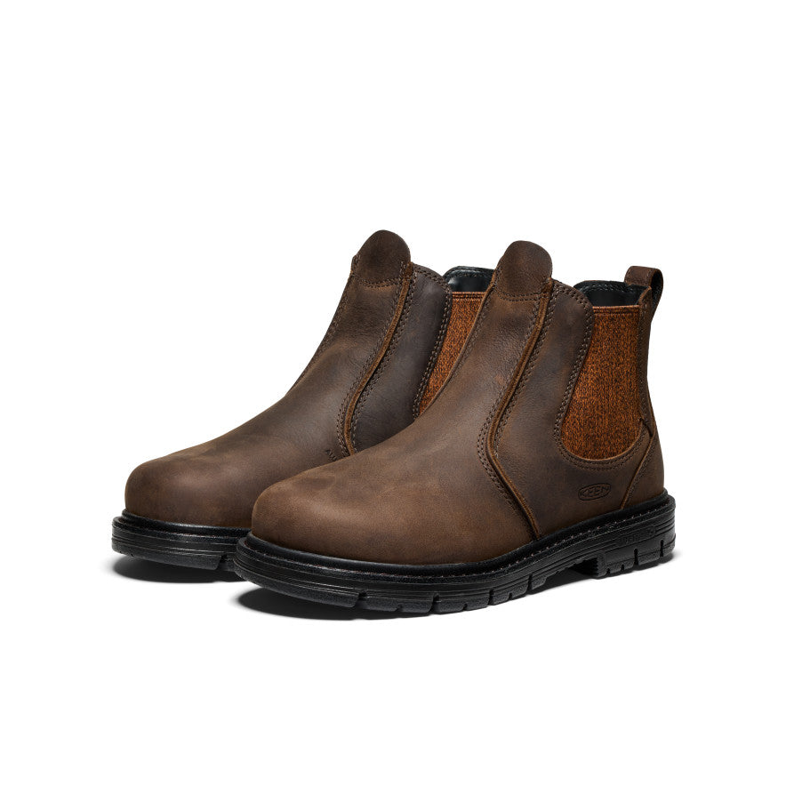 Women's San Jose Chelsea 90° Heel Boot with Aluminum Toe - Cascade Brown/Black | Comfortable & Stylish for Work, Outdoor & Casual Wear