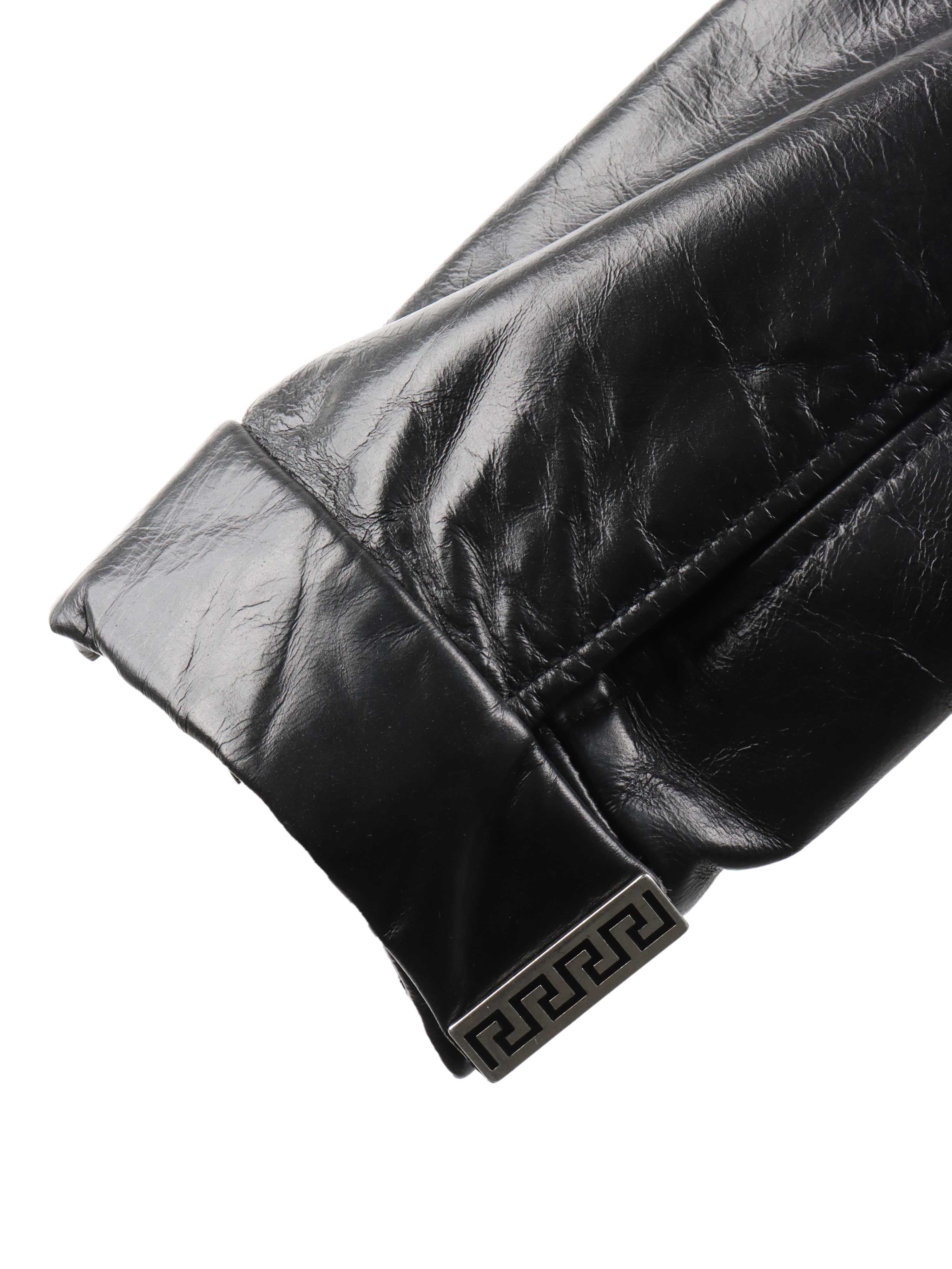 Versace Black Genuine Leather Jacket for Men - Premium Biker Style Outerwear for Casual Wear, Night Out & Motorcycle Riding