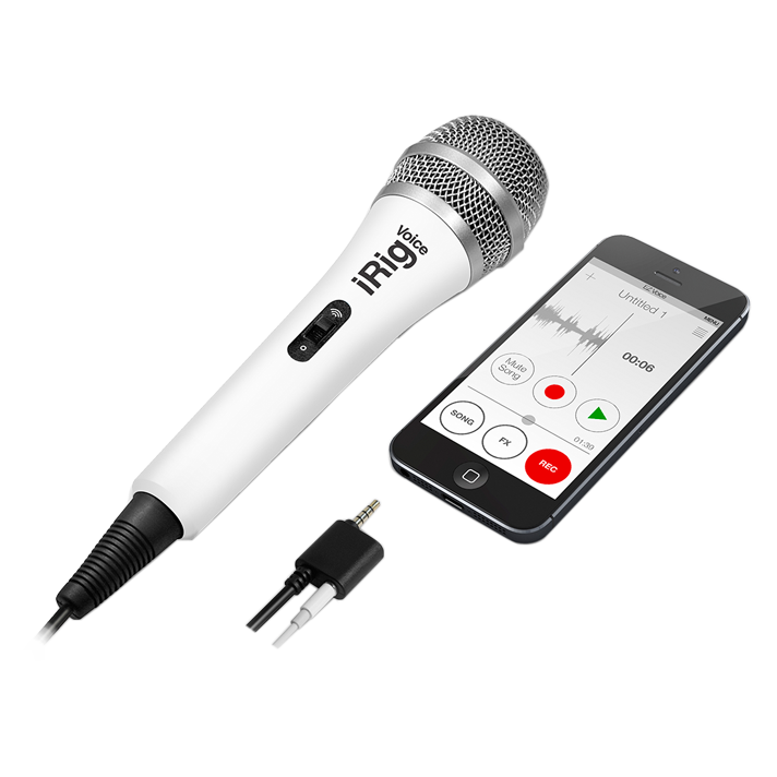 iRig Voice Handheld Microphone - White | Professional USB Mic for Recording, Podcasting & Streaming | Compatible with iPhone, iPad & Mac