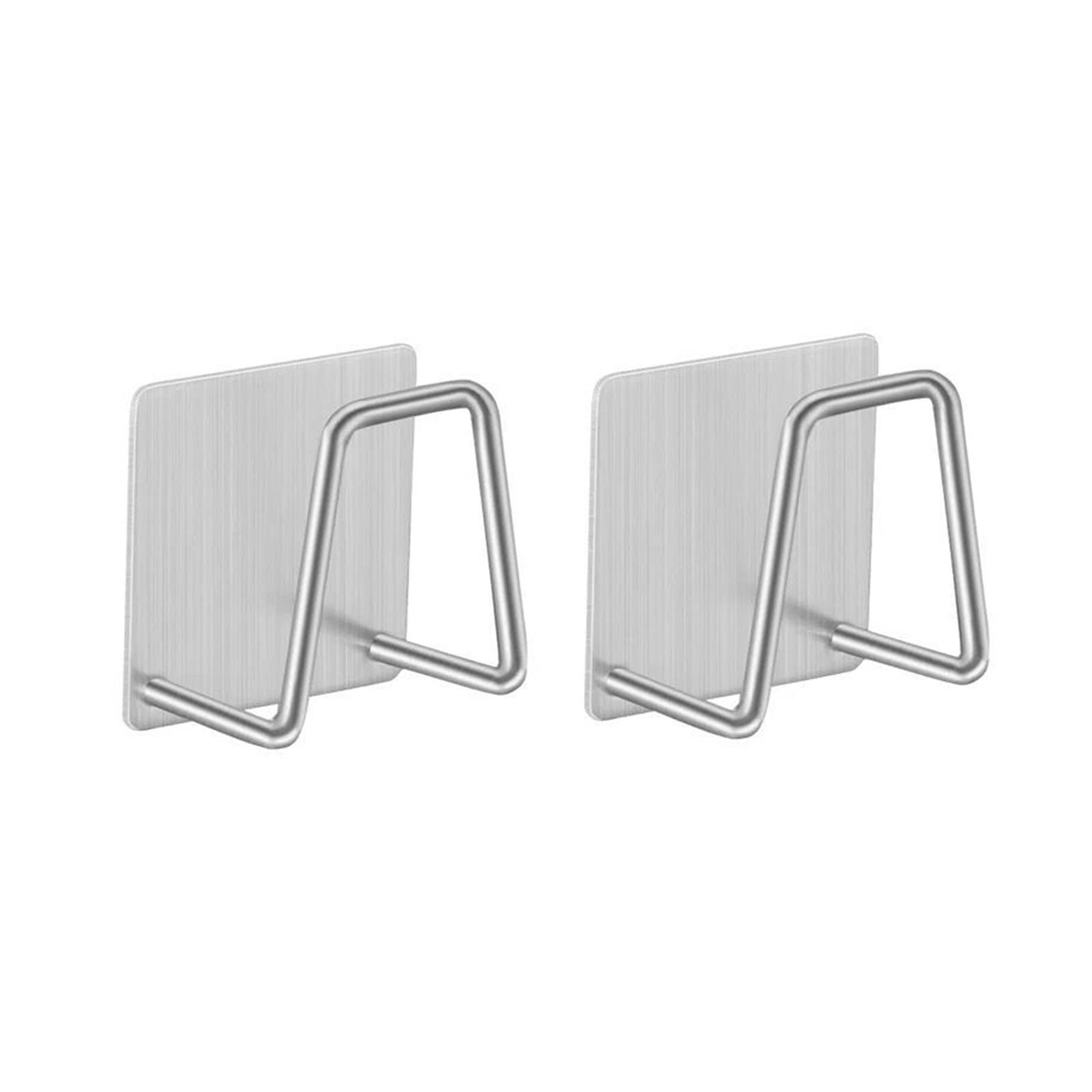Stainless Steel Sink Sponge Holder - Self Adhesive Sponge Drying Rack with Drain - Wall Mount Kitchen Organizer for Sponges, Brushes & Cleaning Tools (2 Pack) - Perfect for Small Kitchens, RVs & Apartments