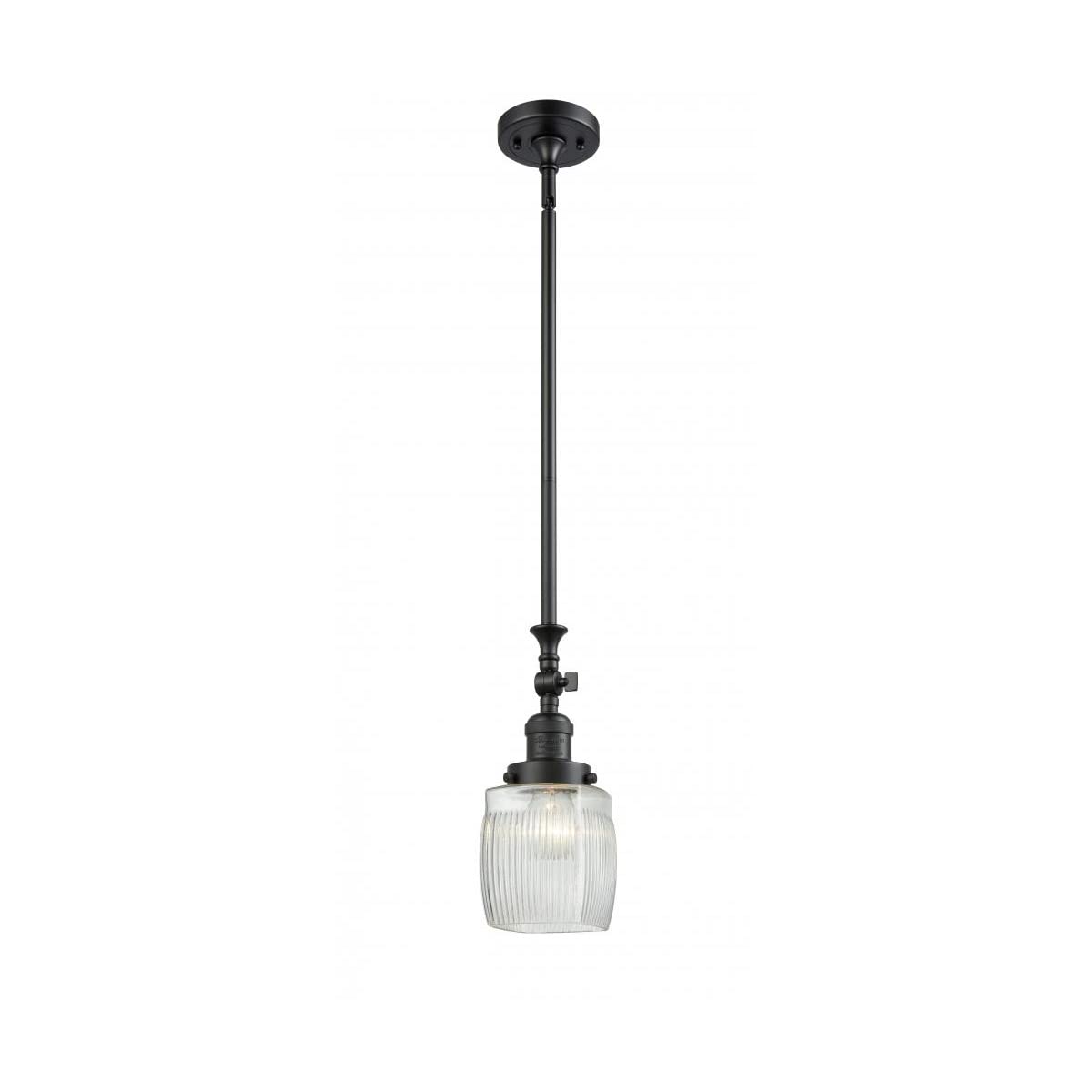 Innovations 206-BK-G302-LED 1-Light Vintage Dimmable LED Mini Pendant Light Fixture in Matte Black - Perfect for Kitchen Island, Dining Room, or Bar Lighting