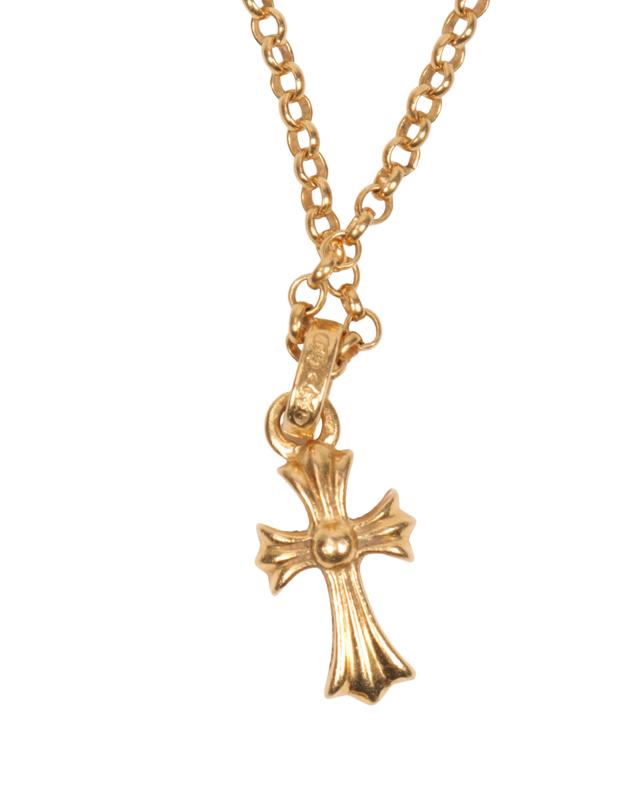 22K Gold Diamond Cross Pendant Necklace for Women - 18 Inch Gold Chain - Elegant Religious Jewelry Gift for Baptism, Confirmation & Special Occasions