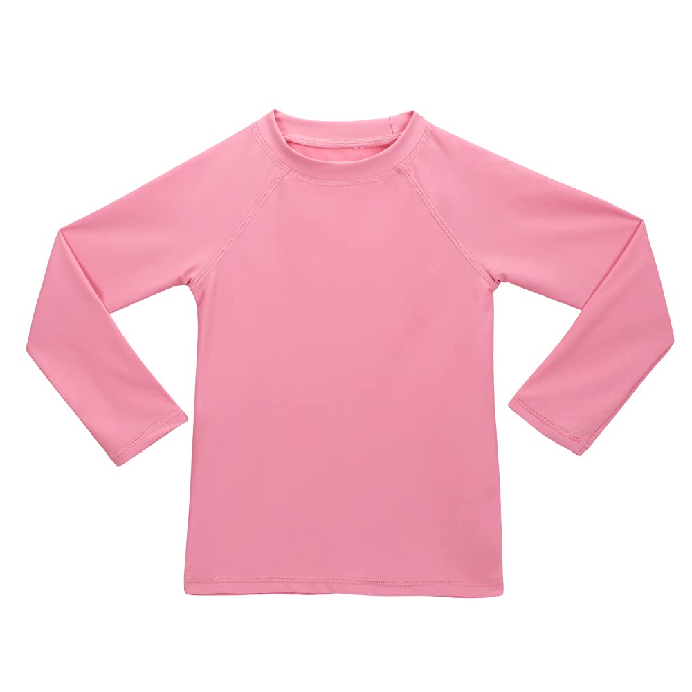 Girls' UPF 50+ Long Sleeve Rashguard Swim Shirt for Kids & Toddlers - Sun Protection for Swimming, Pool, Beach & Outdoor Water Activities