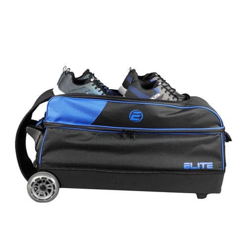 ELITE Basic Triple Roller Black Bowling Bag - Durable & Lightweight for Travel & League Play - Perfect for Bowling Enthusiasts & Professionals