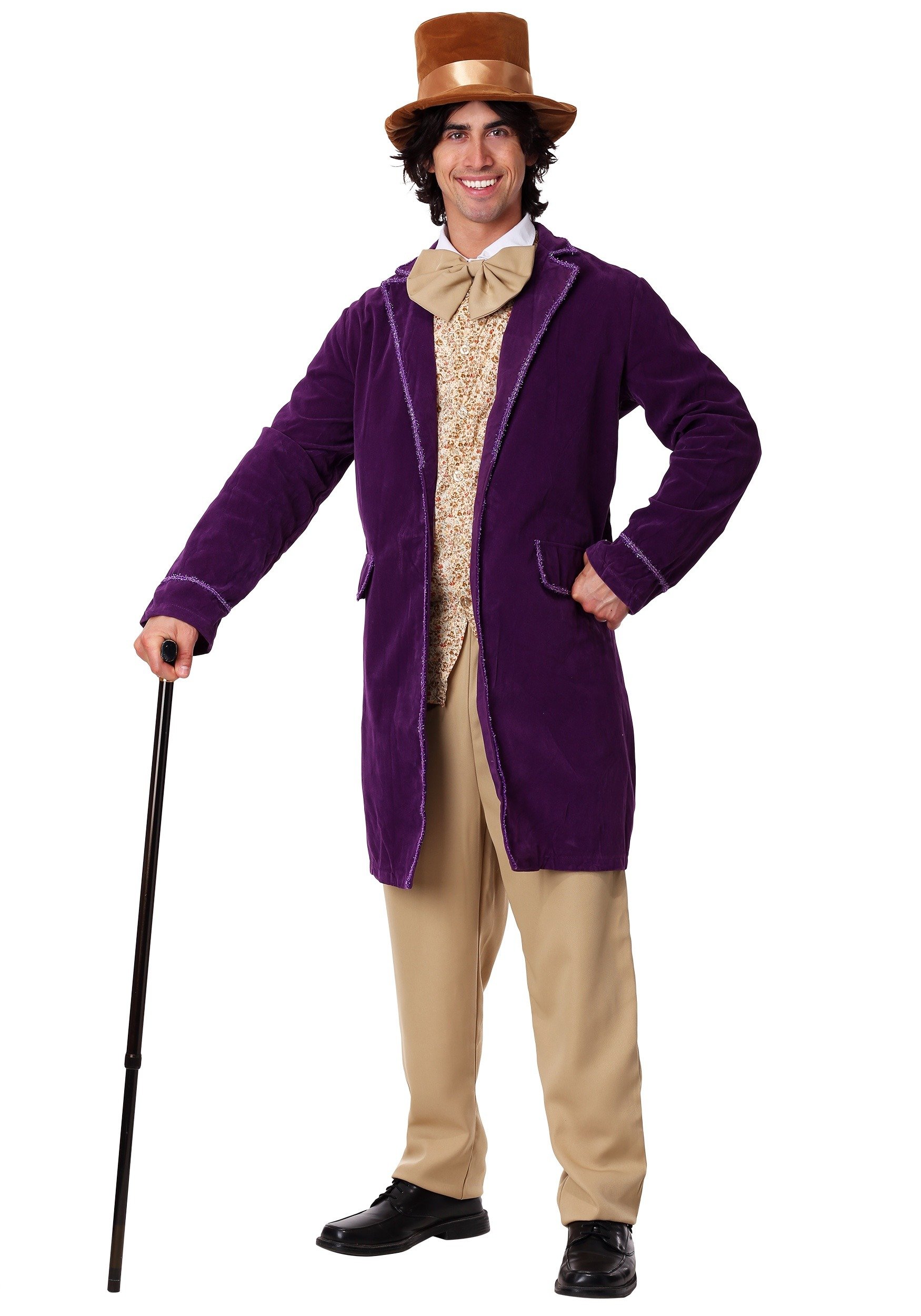 Purple Velour Jacket Costume for Men - Adult Candy Man Cosplay Outfit | Large Size | Perfect for Halloween, Cosplay & Themed Parties
