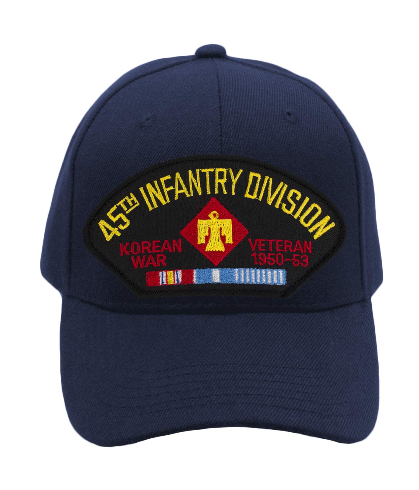 PATCHTOWN 45th Infantry Division Korean War Veteran Adjustable Baseball Cap - One Size Fits Most - Military Appreciation, Veteran Gifts & Patriotic Events