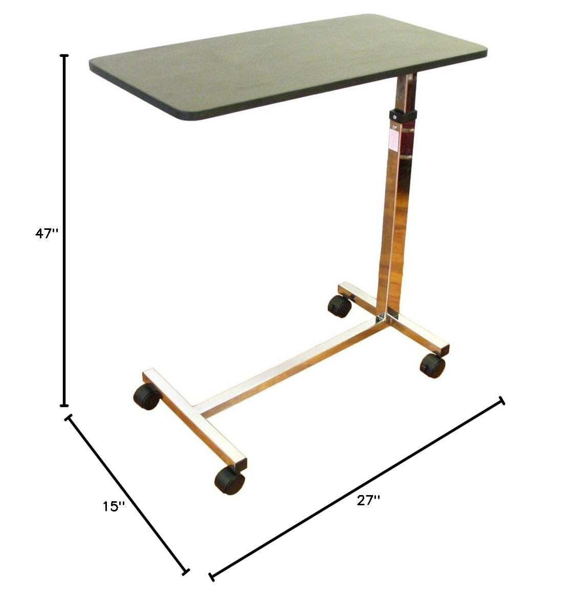 Premium Karman Over Bed Table with Luxury Wood Finish - Adjustable Height for Laptops, Breakfast in Bed, Reading & Nursing - Ideal for Home, Hospital & Office Use