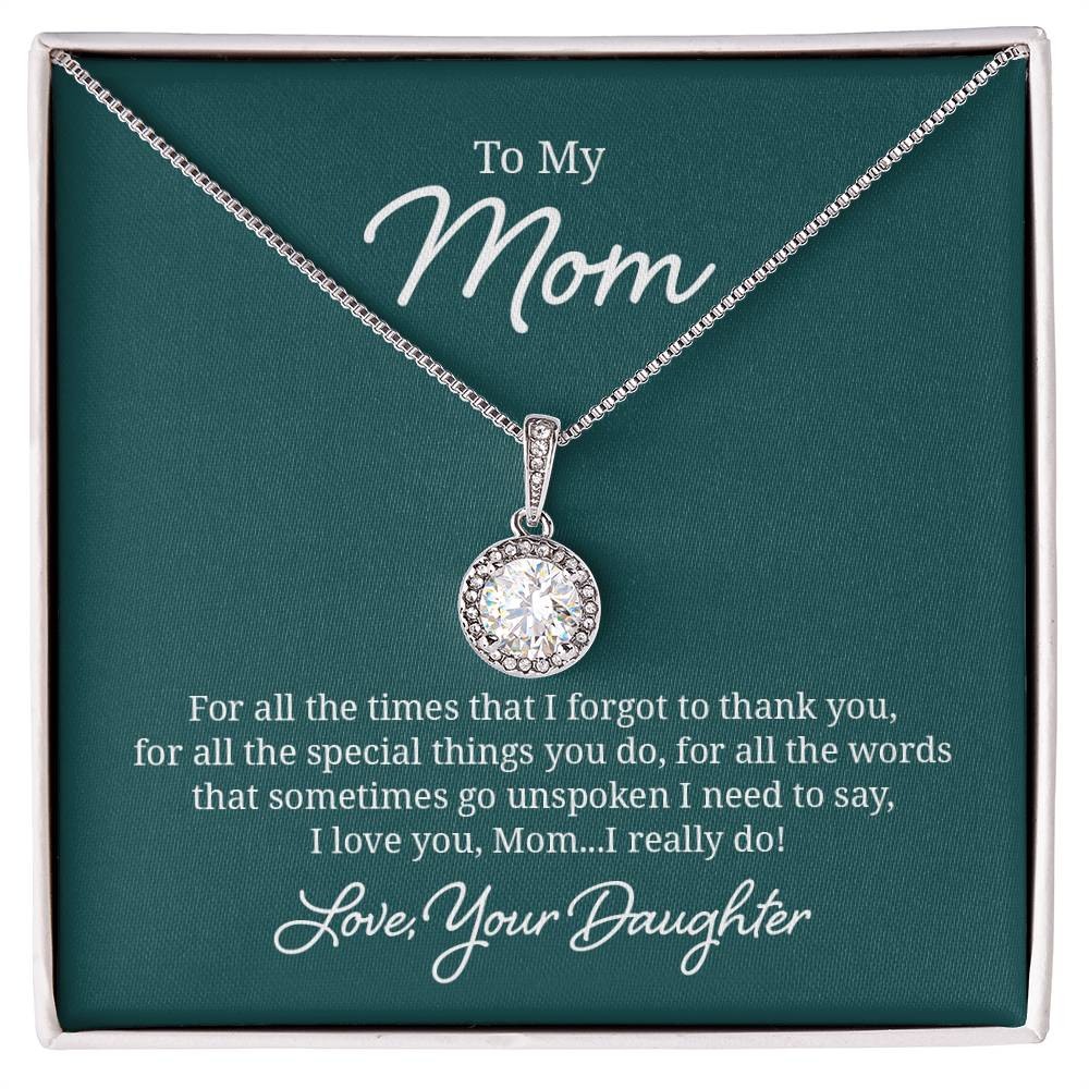Elegant Jewelry Gift for Mom - Heart Pendant Necklace from Daughter | Perfect for Mother's Day, Birthday & Anniversary Gifts