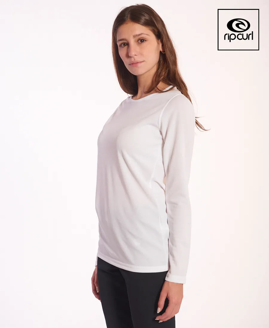 Rip Curl Thermal Women's Long Sleeve Shirt - White | Perfect for Surfing, Yoga & Outdoor Activities