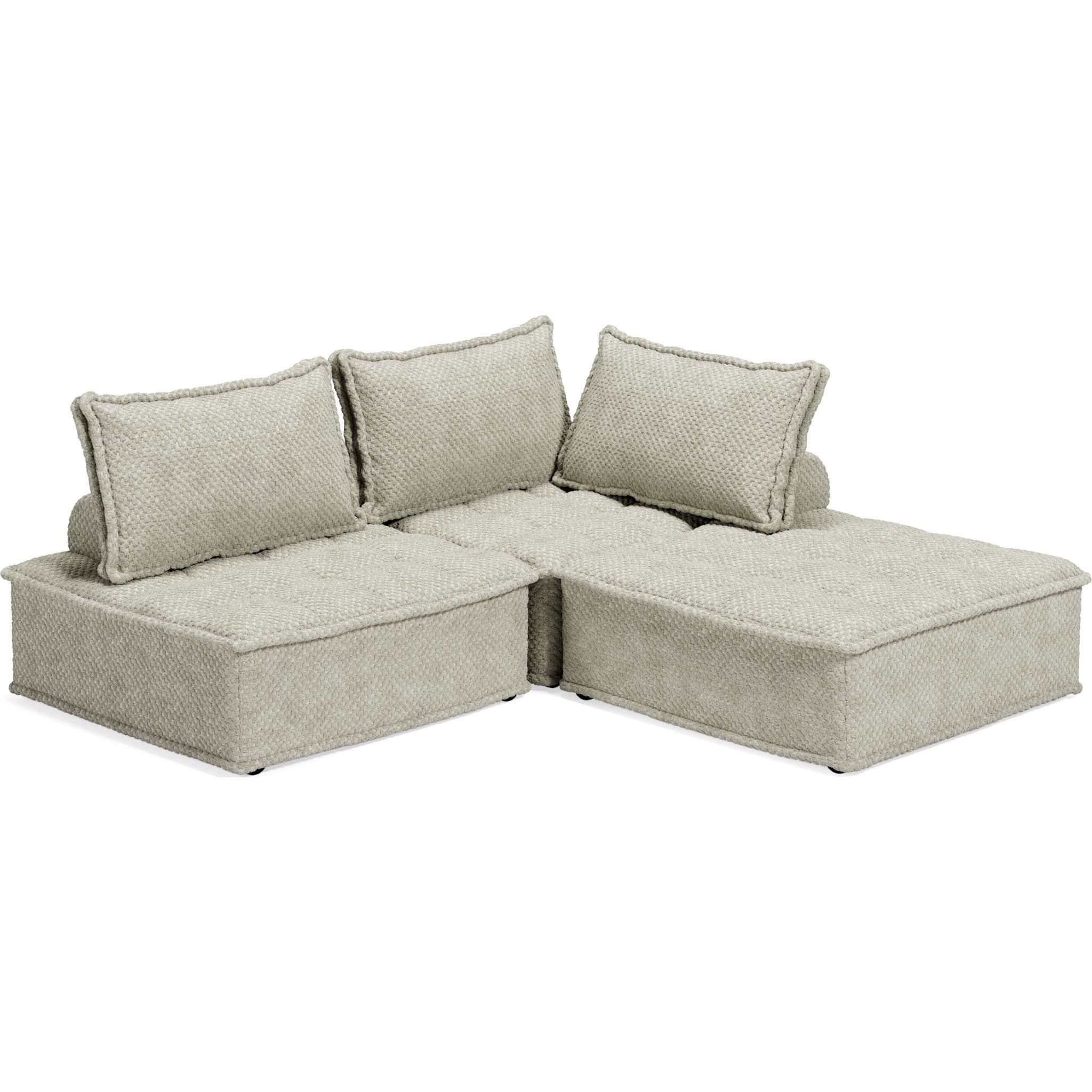 3-Piece Modular Sectional Sofa Set - Modern L-Shaped Couch for Living Room, Home Theater & Office - Soft Fabric Upholstery, Easy Assembly, Space-Saving Design