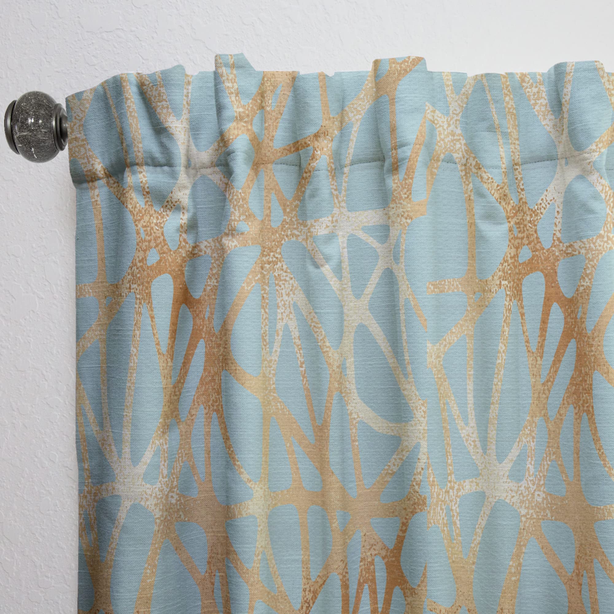 Golden Luxury Metallic Geometrics IV Thermal Insulated Curtains - 52x108 Single Panel for Bedroom & Living Room - Elegant Drapes for Home Decor, Blackout & Energy Saving