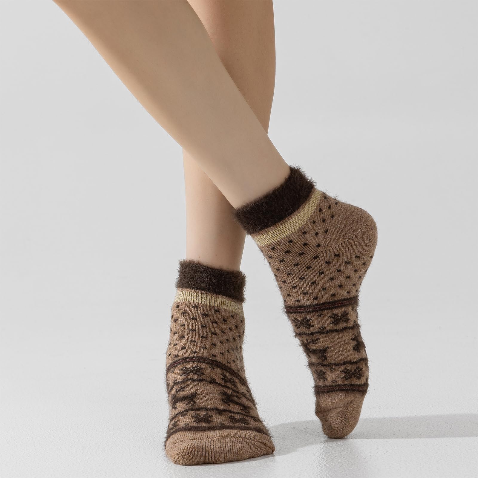 Women's Merino Wool Low Ankle Socks - Soft & Warm Winter Knit Socks for Casual Wear, Home & Outdoor Activities