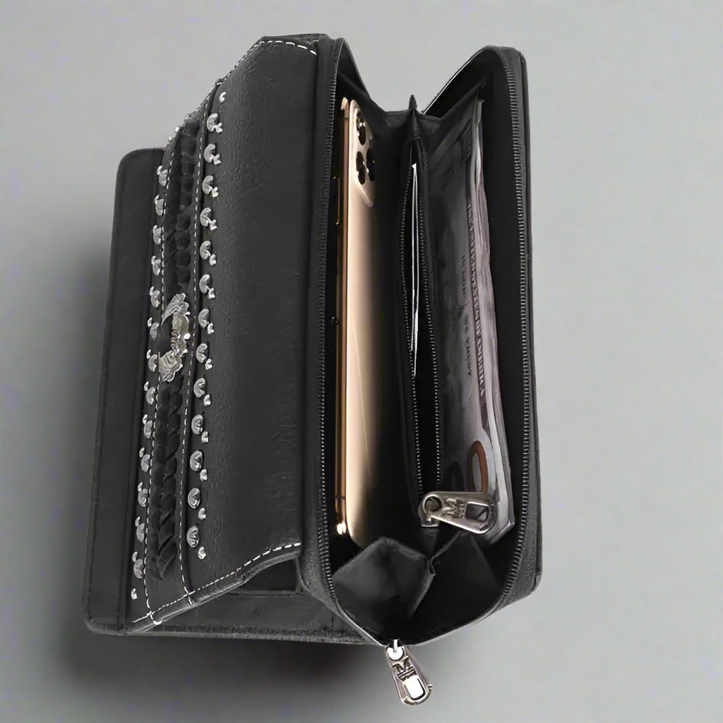 Montana West Whipstitch Collection Women's Wallet - Genuine Leather RFID Blocking Bifold Wallet with Multiple Card Slots - Perfect for Everyday Use, Travel & Gift Giving