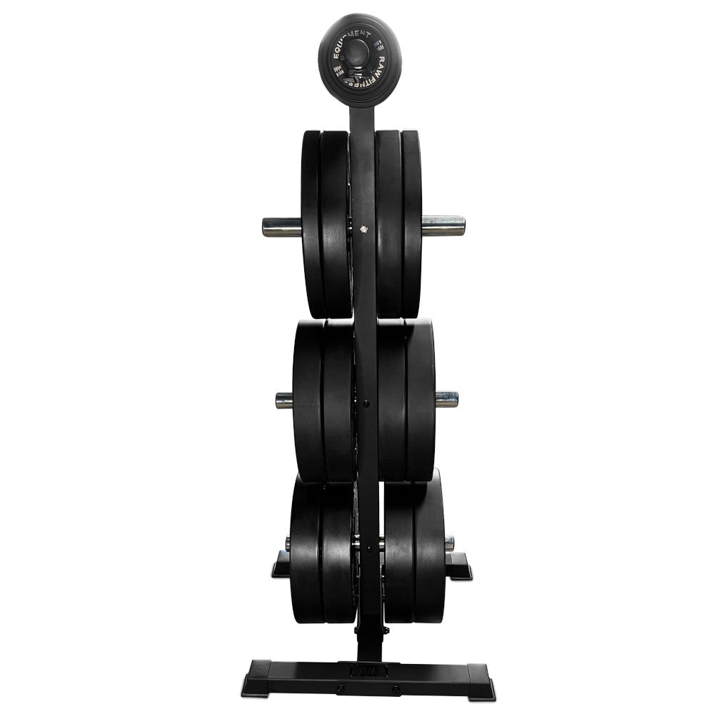 Olympic Bumper Plate Storage Rack Tree - Heavy Duty Weight Plate Organizer for Home & Commercial Gyms - Perfect for CrossFit, Powerlifting & Strength Training Workouts