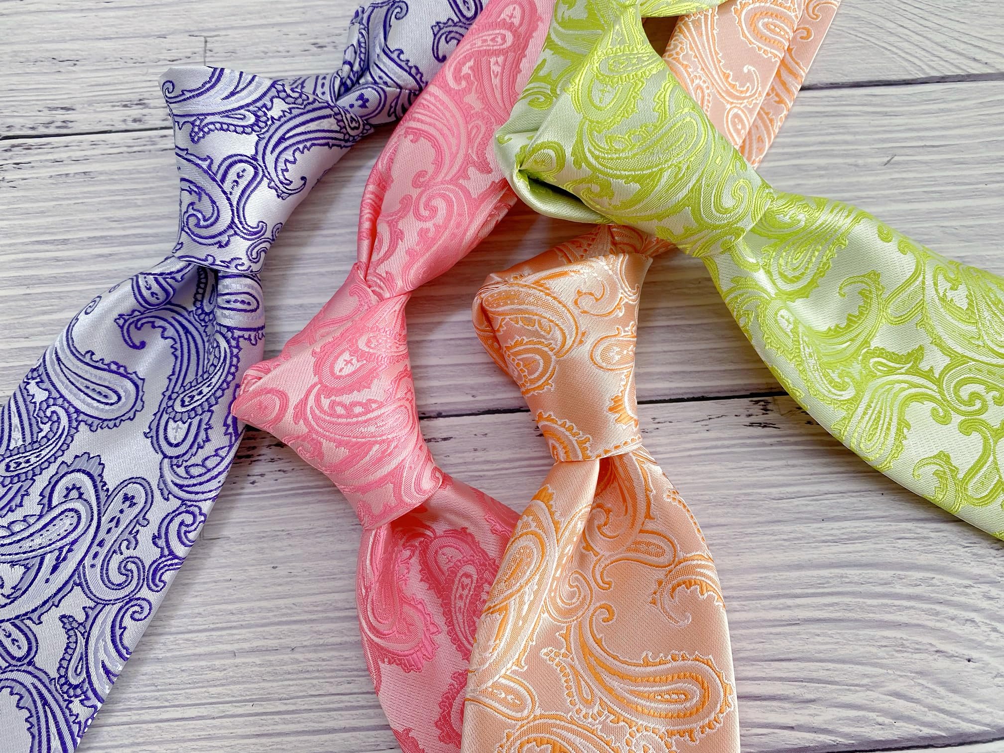 KissTies Men's Classic Paisley Necktie - Formal Silk Tie with Gift Box for Business, Wedding & Special Occasions
