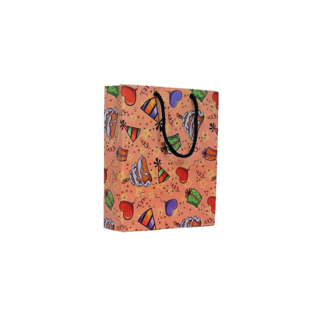 10 Pack Birthday Printed Laminated Paper Bags 8x6x2 Inches - Eco-Friendly Party Favor Bags for Birthdays, Baby Showers & Gift Packaging
