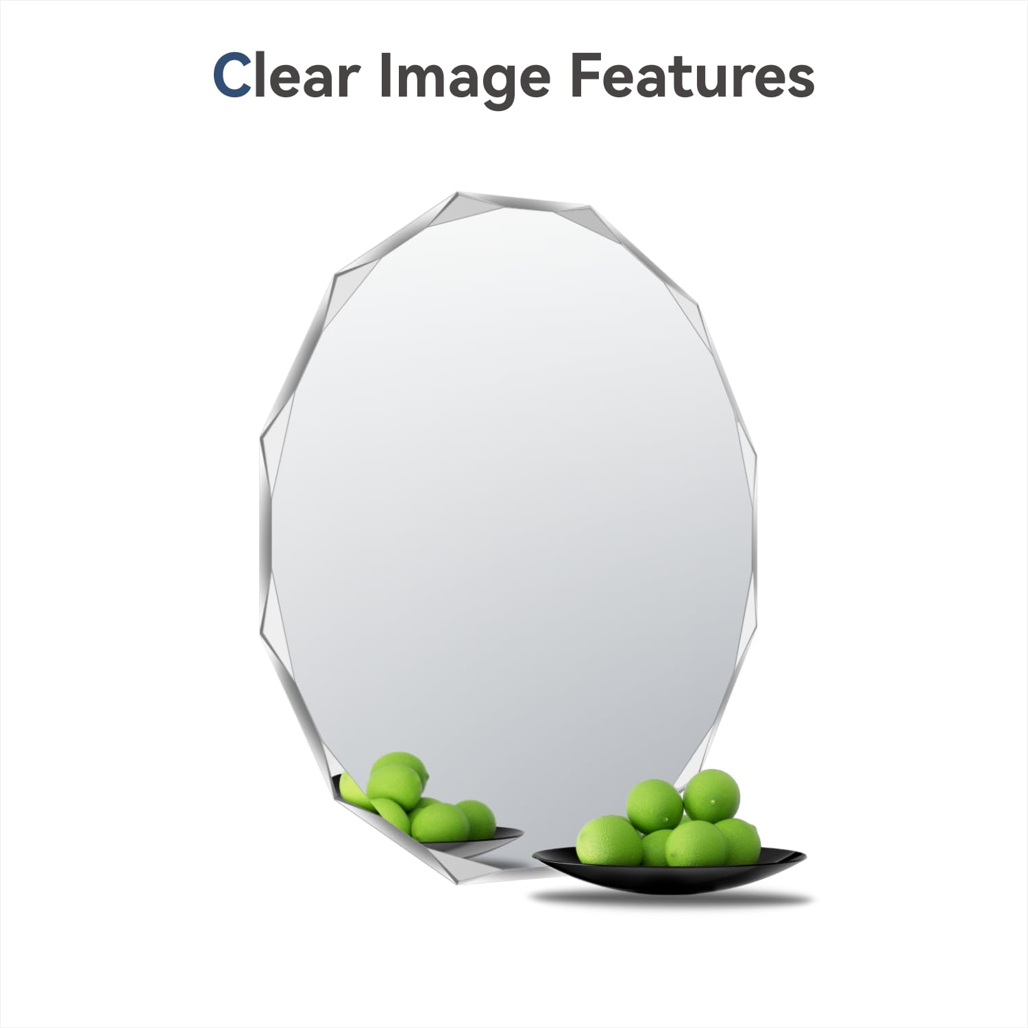 Frameless Single Bevel Edge Round Wall Mirror - 30 Inch Bathroom Vanity Mirror for Modern Home Decor | Perfect for Bathroom, Bedroom & Entryway