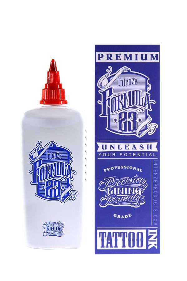 Intenze Ink Formula 23 Professional Black Tattoo Ink - 10oz Bottle for Tattoo Artists & Permanent Makeup - Ideal for Lining, Shading & Cover-Ups