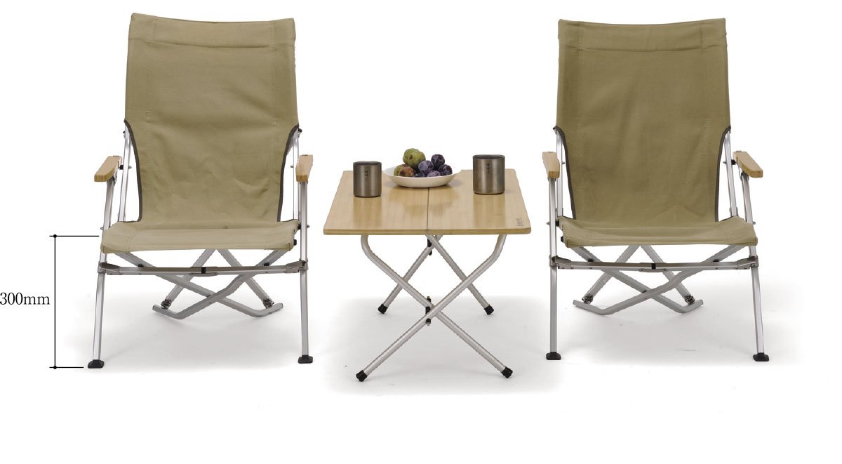 Snow Peak Low Beach Chair - Foldable & Portable Outdoor Camping Chair for Beach, Patio, Picnic, Backyard & Travel - Lightweight & Durable Brown Camp Chair